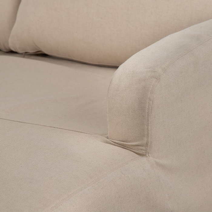 Sofá Chaise Longue Beige Tejido Salón 249 X 160 X 73 cm