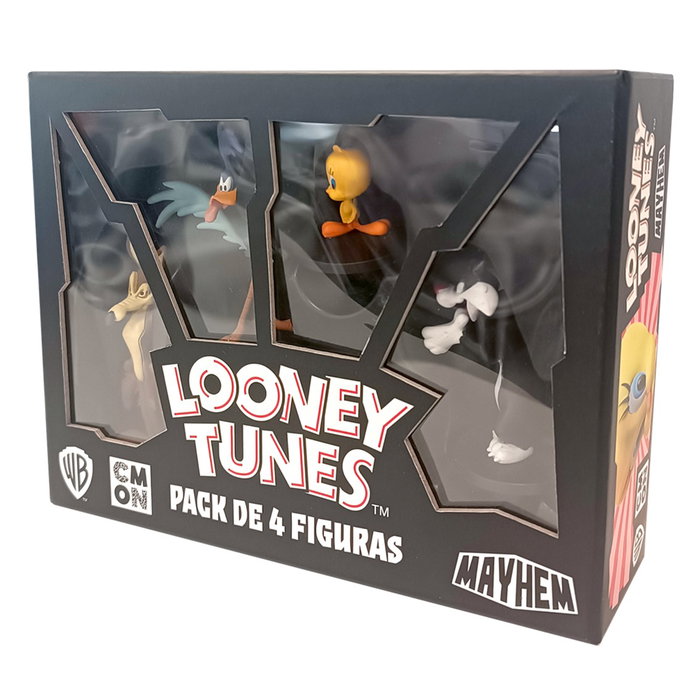 CMON Looney Tunes Mayhem Pack de 4 Figuras - Juego de Mesa de Expansión con Silvestre, Piolín, Coyote y Correcaminos - Español - Ref. LTM002ES CMON Looney Tunes Mayhem Pack de 4 Figuras - Juego de Mesa de Expansión con Silvestre, Piolín, Coyote y Correcaminos - Español - Ref. LTM002ES