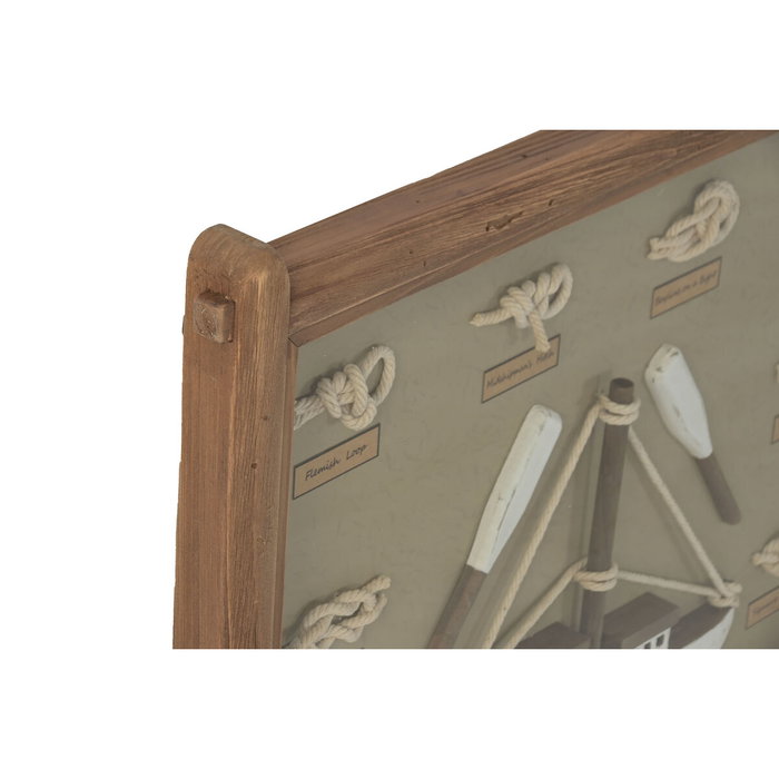 DKD Home Decor Cuadro de Pino y Cristal con Nudos, Set de 2 unidades, 59x45 cm