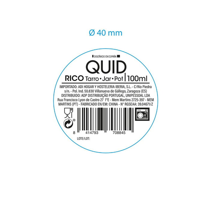 Quid Tarro de Vidrio RICO 100ml Naranja