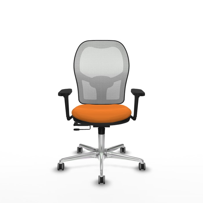 PIQUERAS Y CRESPO Silla de oficina Jorquera Naranja y Blanco con mecanismo Sincro/Traslack PIQUERAS Y CRESPO Silla de oficina Jorquera Naranja y Blanco con mecanismo Sincro/Traslack