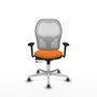 PIQUERAS Y CRESPO Silla de oficina Jorquera Naranja y Blanco con mecanismo Sincro/Traslack