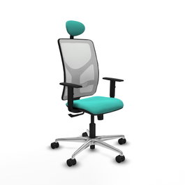 PIQUERAS Y CRESPO Silla de oficina Motilla Turquesa y Blanco