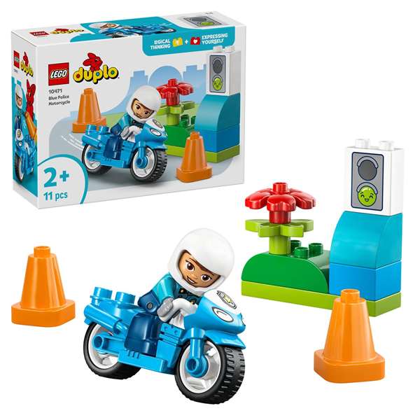 Lego Juego de construcción Moto de Policía Azul Duplo, Edad mínima recomendada: 18 meses