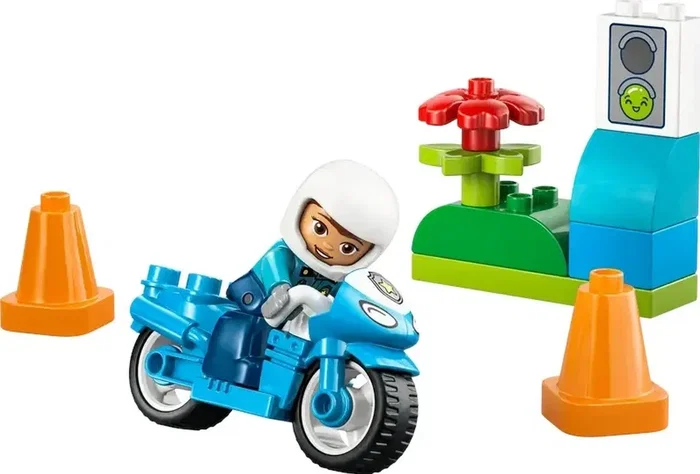 Lego Juego de Construcción Moto De Policía Azul Duplo