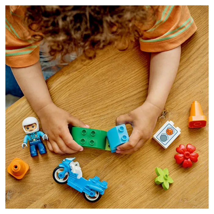 Lego Juego de Construcción Moto De Policía Azul Duplo