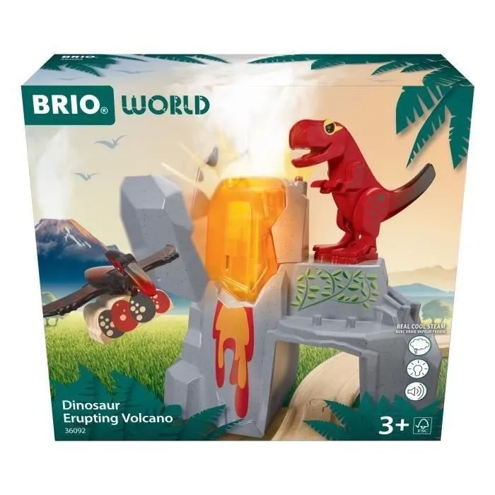 Brio Volcán en erupción de dinosaurios RAV7312350360929 - Accesorio de circuito de tren de madera, acción de juego sin batería/imán, edades 3+ Brio Volcán en erupción de dinosaurios RAV7312350360929 - Accesorio de circuito de tren de madera, acción de juego sin batería/imán, edades 3+