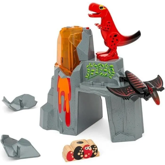 Brio Volcán en erupción de dinosaurios RAV7312350360929 - Accesorio de circuito de tren de madera, acción de juego sin batería/imán, edades 3+ Brio Volcán en erupción de dinosaurios RAV7312350360929 - Accesorio de circuito de tren de madera, acción de juego sin batería/imán, edades 3+