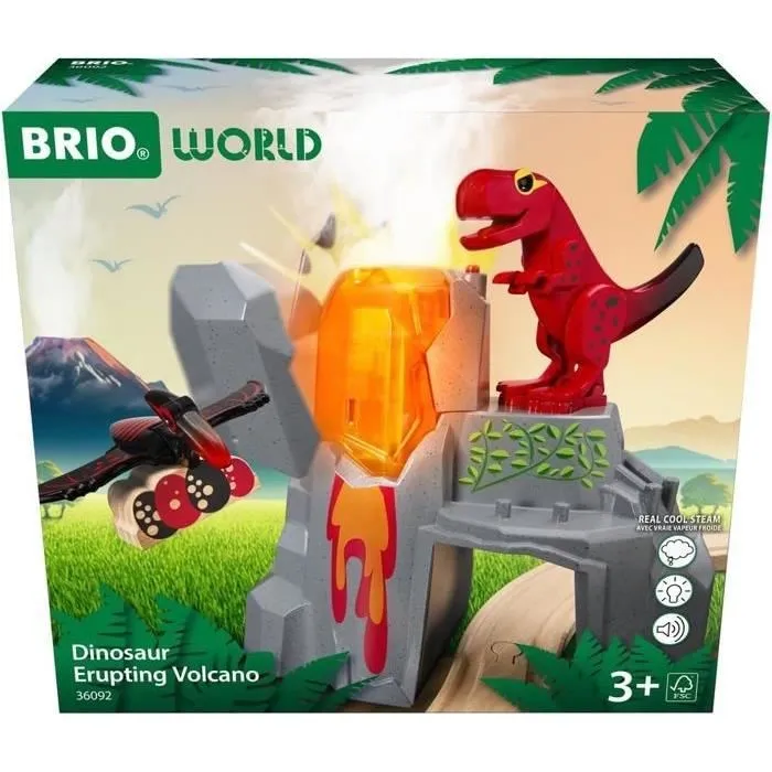 Brio Volcán en erupción de dinosaurios RAV7312350360929 - Accesorio de circuito de tren de madera, acción de juego sin batería/imán, edades 3+ Brio Volcán en erupción de dinosaurios RAV7312350360929 - Accesorio de circuito de tren de madera, acción de juego sin batería/imán, edades 3+