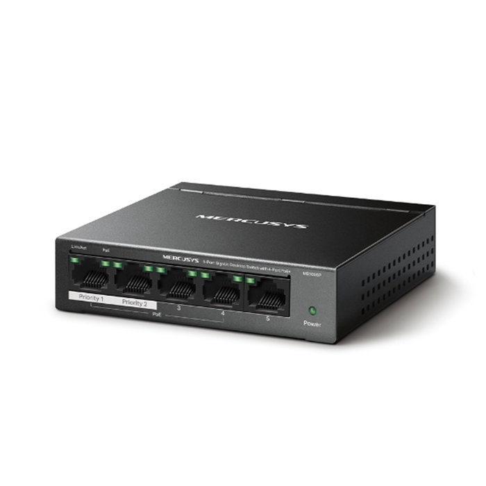 Mercusys MS105GP Switch Gigabit de 5 puertos con 4 puertos PoE+