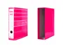 Liderpapel Archivador de Palanca A4 Filing System 80mm Rosa con Caja y Compresor Metálico Forrado