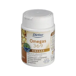 Dietisa Omegas 3-6-9 60 Perlas - Ácidos Grasos Esenciales que Contribuyen al Funcionamiento Normal del Corazón