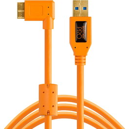Tether TetherPro USB 3.0 Micro-B Ángulo Recto 4,6m Naranja