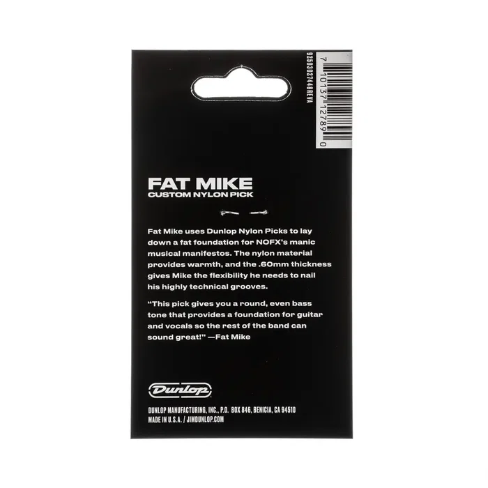 DUNLOP Pack 6 Púas Nylon Fat Mike - 0,60 mm