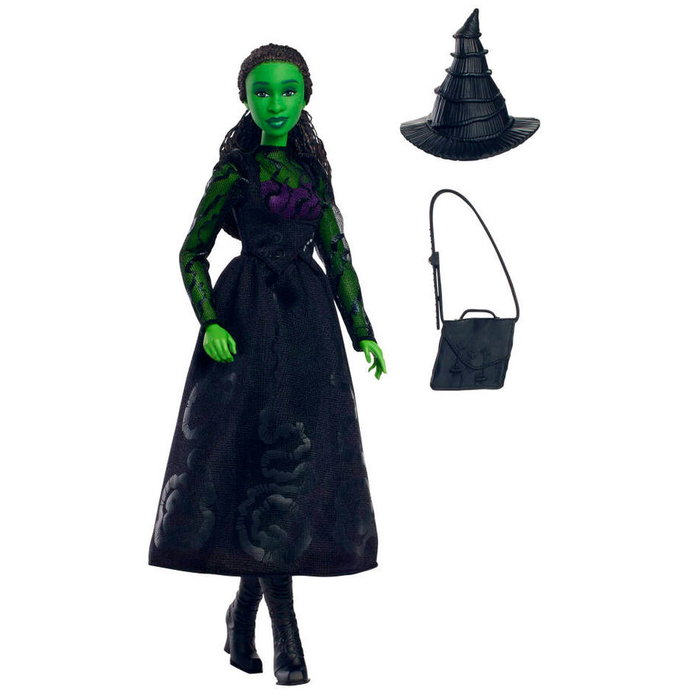 MATTEL Muñeca Elphaba Thropp Wicked inspirada en la película con conjunto, sombrero y piel verde, articulada MATTEL Muñeca Elphaba Thropp Wicked inspirada en la película con conjunto, sombrero y piel verde, articulada
