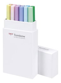 Rotulador Tombow Doble Punta Pincel Colores Pastel Estuche De 12
