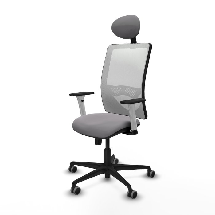 PIQUERAS Y CRESPO Silla de oficina Zulema con mecanismo Sincro, Gris y Blanco