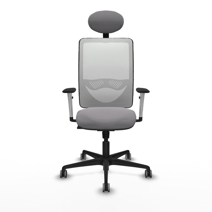 PIQUERAS Y CRESPO Silla de oficina Zulema con mecanismo Sincro, Gris y Blanco