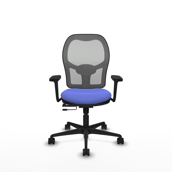 PIQUERAS Y CRESPO Silla de oficina Jorquera con mecanismo Sincro/Traslack, Azul claro y Gris