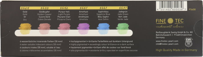 Finetec Set de acuarelas iridiscentes Pixie Dust 6 colores