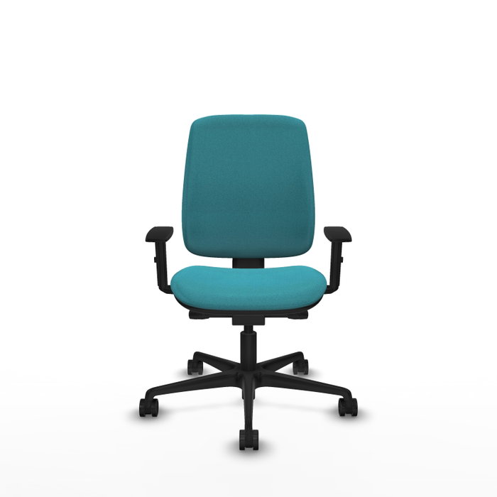 PIQUERAS Y CRESPO Silla de oficina Alares, Sincro/Traslack, Tela Turquesa, Brazos 1D
