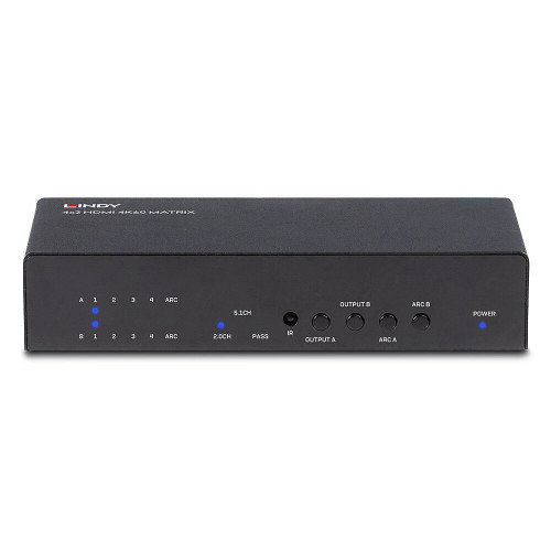 LINDY Matriz de conmutación AV 4x2 HDMI 2.0 18G 38084