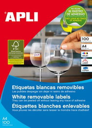 Etiquetas Adh.Impr.Apli A4 Blanca C.Rectos Removible Caja 100H 48,5X16,9 Mm 6.800 Uds.(03053)