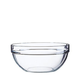 ARC Bol Apilable 26 cm, Cuenco de Vidrio Transparente 43 cl, Diámetro 26 cm (Set de 6)