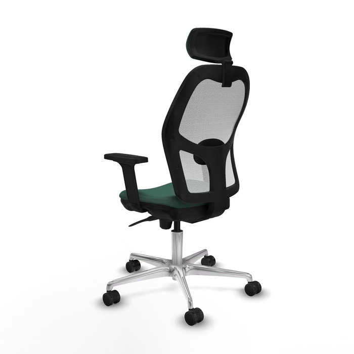 PIQUERAS Y CRESPO Silla de oficina Jorquera con mecanismo Sincro, Verde botella y Blanco