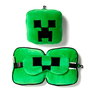 PUCKATOR Almohada Viaje Antifaz Creeper Minecraft Relaxeazzz, 15,5x15,5x8,5cm, 95% Poliéster y 5% Spandex