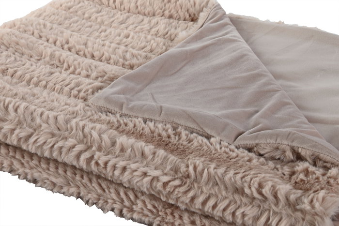 DKD Home Decor Rabit fur april 24 b Manta Rosa Palo 170 x 130 cm (2 Unidades) Poliester