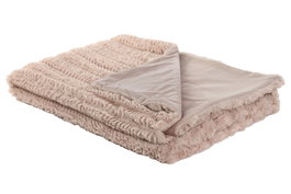 DKD Home Decor Rabit fur april 24 b Manta Rosa Palo 170 x 130 cm (2 Unidades) Poliester