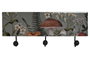 DKD Home Decor Mushrooms 24 Perchero Pared Alpino Azul Natural Mango Metal 5 x 16 x 38 cm (2 Unidades)