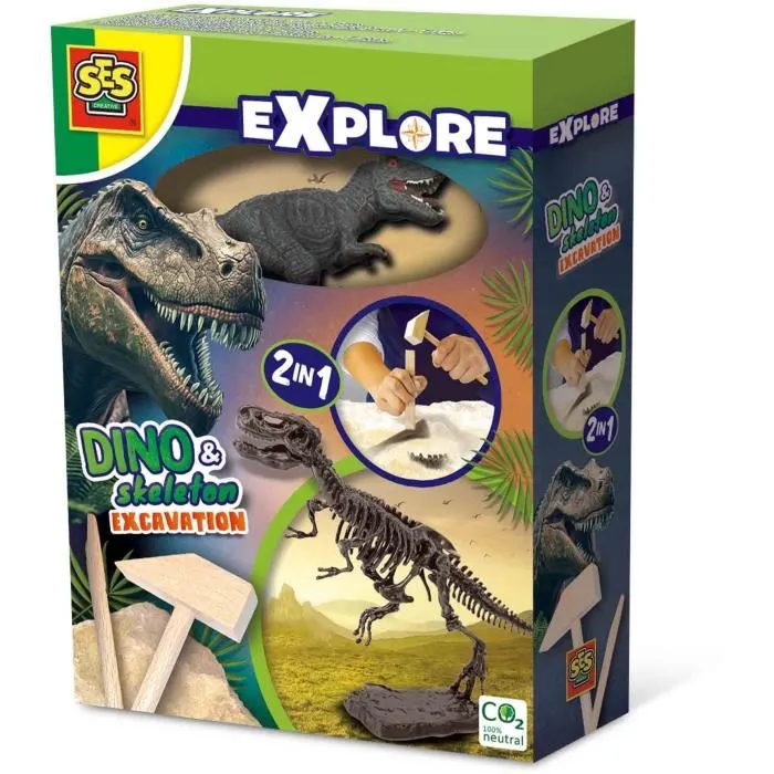 Ses Creative Excavación 2 en 1 de Dinosaurios y Esqueletos T-rex con Herramientas para Niños Ses Creative Excavación 2 en 1 de Dinosaurios y Esqueletos T-rex con Herramientas para Niños