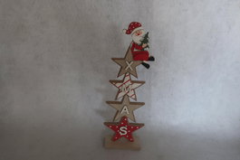 DKD Home Decor Decoración MDF Papá Noel Rojo y Natural