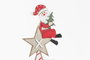 DKD Home Decor Decoración MDF Papá Noel Rojo y Natural