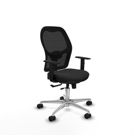 PIQUERAS Y CRESPO Silla de oficina Jorquera con mecanismo Sincro/Traslack y tapizado en Similpiel Negro