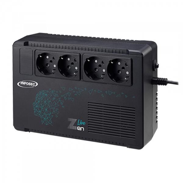 Infosec Zen Live 500 UPS Interactivo de Línea 500 VA, 4 Salidas FR / Schuko para Protección de Energía y Regulación de Voltaje Infosec Zen Live 500 UPS Interactivo de Línea 500 VA, 4 Salidas FR / Schuko para Protección de Energía y Regulación de Voltaje