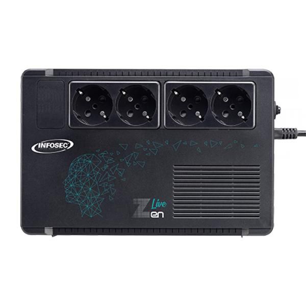 Infosec Zen Live 500 UPS Interactivo de Línea 500 VA, 4 Salidas FR / Schuko para Protección de Energía y Regulación de Voltaje Infosec Zen Live 500 UPS Interactivo de Línea 500 VA, 4 Salidas FR / Schuko para Protección de Energía y Regulación de Voltaje