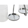 DKD Home Decor Portavelas de Metal y Cristal Doble Surtido Negro y Plateado