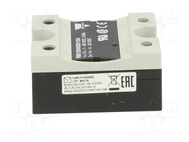 CARLO GAVAZZI RM1D060D100 Relé de Estado Sólido 100A 1-60VDC CARLO GAVAZZI RM1D060D100 Relé de Estado Sólido 100A 1-60VDC