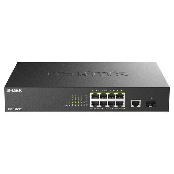 D-Link DGS-1010MP/E Switch Gigabit 10 Puertos PoE+ con SFP