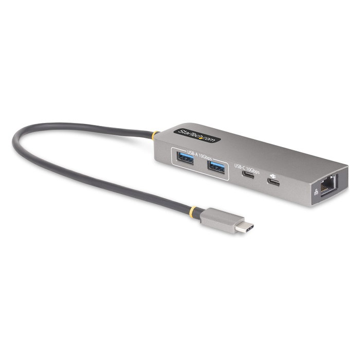 StarTech.com Hub USB-C de 3 Puertos con Red Ethernet 2,5Gbps y Power Delivery 100W - USB 3.2 10Gbps - Gris