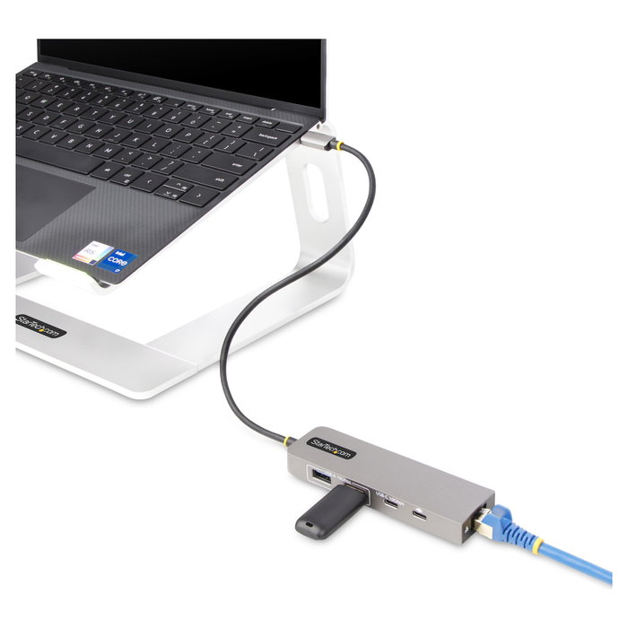 StarTech.com Hub USB-C de 3 Puertos con Red Ethernet 2,5Gbps y Power Delivery 100W - USB 3.2 10Gbps - Gris