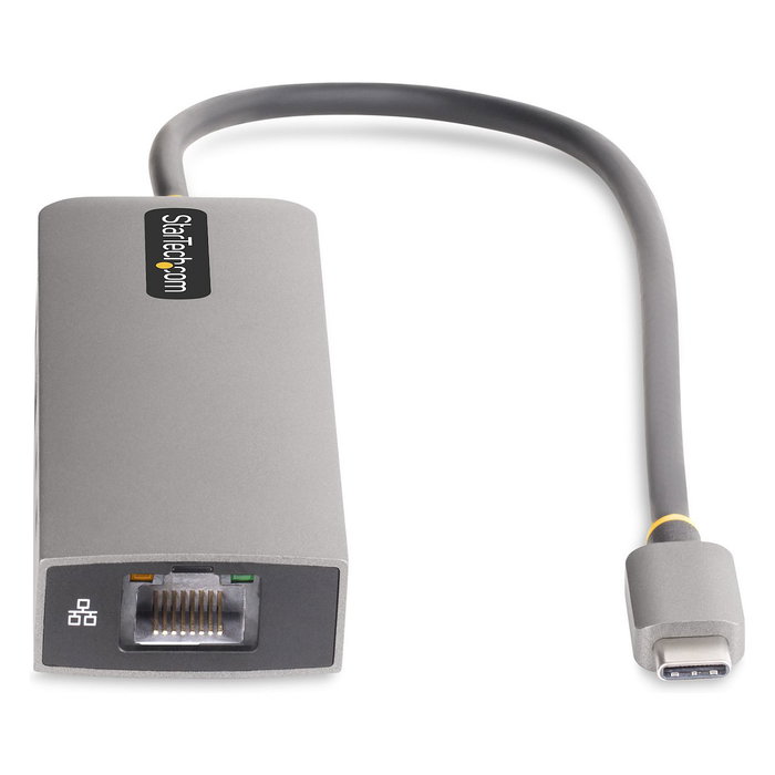 StarTech.com Hub USB-C de 3 Puertos con Red Ethernet 2,5Gbps y Power Delivery 100W - USB 3.2 10Gbps - Gris