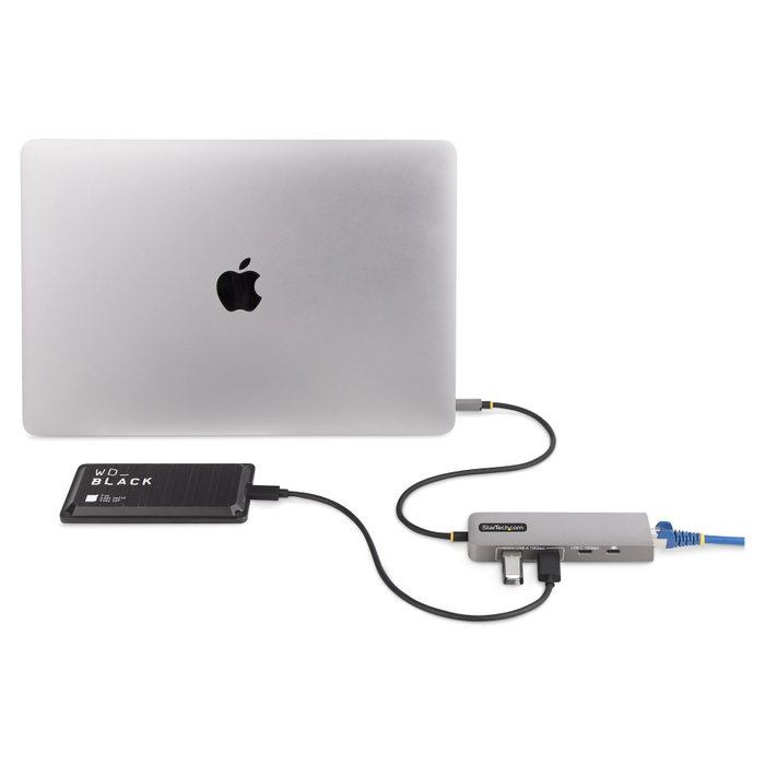StarTech.com Hub USB-C de 3 Puertos con Red Ethernet 2,5Gbps y Power Delivery 100W - USB 3.2 10Gbps - Gris