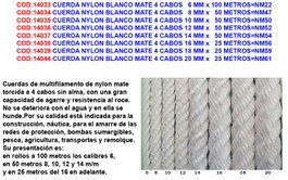 Cuerda Nylon Blanco Mate 4 Cabos 18 mm x 25 Metros