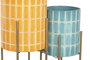 DKD Home Decor Set de 2 Maceteros de Metal con Mosaico Azul