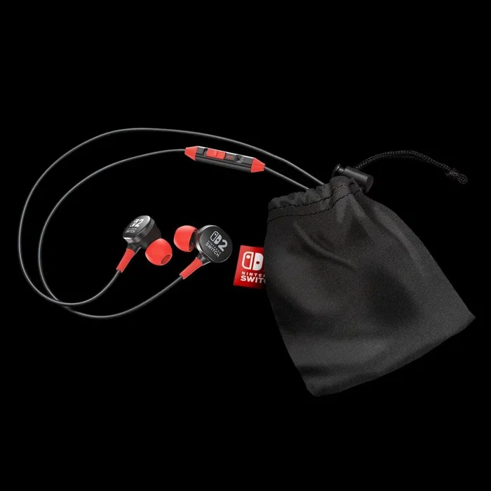 PowerA Auriculares Wired Earbuds para Nintendo Switch 2 - Negro y Rojo
