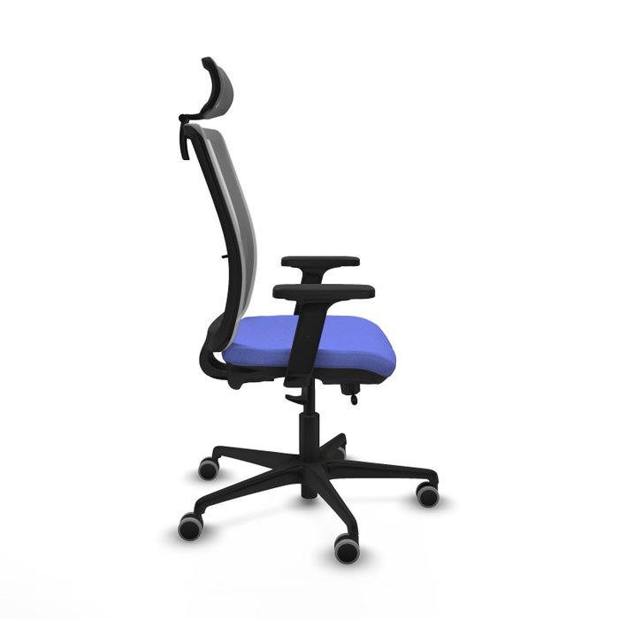 PIQUERAS Y CRESPO Silla de oficina Haches con mecanismo Sincro/Traslack, Azul claro y Gris